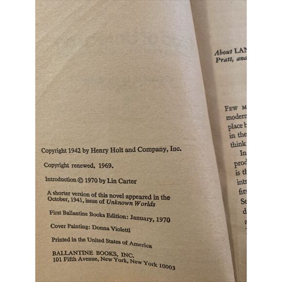 Land of Unreason by Fletcher Pratt and L. Sprague de Camp 1970 Ballantine PB - Picture 2 of 3